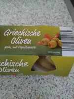 Mängden socker i Griechische grüne Olive, gefüllt mit Paprikapaste