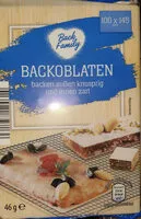 Mängden socker i Backoblaten