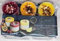 Mängden socker i Dessert-Törtchen - Früchte