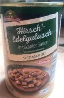 Mängden socker i Hirsch-Edelgulasch