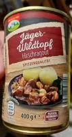 Mängden socker i Jäger Wildtopf Hirschragout