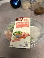 Mängden socker i Salat-Menü Pasta-Salat mit Garnelen