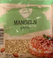 Mängden socker i Mandeln, gehackt