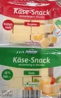 Mängden socker i Käsesnack in Würfeln - Bergkäse & Gouda