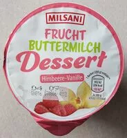 Mängden socker i Fruchtbuttermilch-Dessert - Himbeer-Vanille