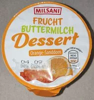 Mängden socker i Fruchtbuttermilch-Dessert - Orange-Sanddorn