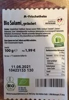Mängden socker i Bio Salami, geräuchert