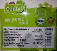 Mängden socker i Bio-Trauben, kernlos