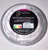 Mängden socker i Räucherlachssalat mit fruchtigem Meerrettich-Dressing