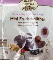 Mängden socker i Mini boule de fruits cranberry cashew acai