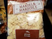 Mängden socker i Mandeln  gehobelt