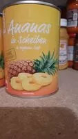 Mängden socker i Ananas in Scheiben, ohne Zuckerzusatz