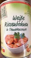 Mängden socker i Weiße Riesenbohnen in Tomatensauce