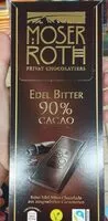 Mängden socker i Edelbitter-Schokolade 90% Cacao