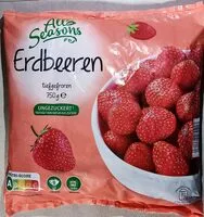 Mängden socker i Erdbeeren - ungezuckert, tiefgefroren