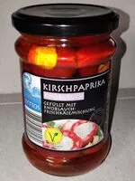 Mängden socker i Kirschpaprika, gefüllt - Knoblauch