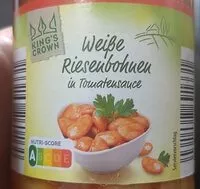 Mängden socker i Weiße Riesenbohnen in Tomatensauce