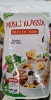 Mängden socker i Müsli Klassik Dinkel und Früchte