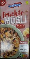Mängden socker i Früchte Müsli