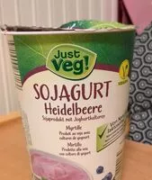 Mängden socker i Sojagurt blueberry heidelbeere
