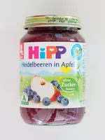 Mängden socker i Heidelbeeren in Apfel