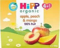 Mängden socker i Just Fruit - Apple, Peach & Mango Fruit Pots 4+ Months 4 x