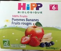 Mängden socker i 100% Fruits Pommes Bananes Fruits Rouges