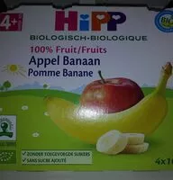 Mängden socker i Hipp Appelen Bananen Bio 2X2X100G 4M