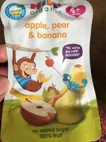 Mängden socker i Apple, pear and banana puree