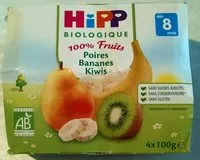 Mängden socker i 100% Fruits Poires Bananes Kiwis