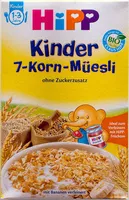 Mängden socker i Kinder 7-Korn-Müesli