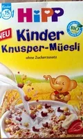Mängden socker i Kinder Knusper-Müesli