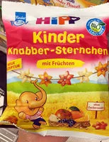 Mängden socker i Kinder Knabber-Sternchen mit Früchten