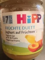 Mängden socker i Hipp yogourt sur un lit de fruit