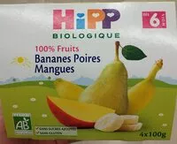 Mängden socker i 100% fruits Bananes Poires Mangues