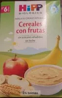 Mängden socker i papilla de cereales integrales con frutas