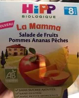 Mängden socker i La Mamma Salade de Fruits Pommes Ananas Pêches