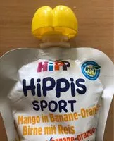 Mängden socker i Hippis sport mangue-banane-orange-poire avec riz