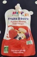 Mängden socker i Fruits a boire pomme banane fruits rouges