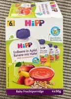 Mängden socker i Erdbeere in apfel banane mit hafer