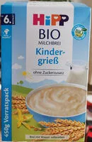 Mängden socker i milchbrei kindergriess (phone Zuckerzusatz