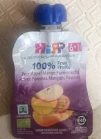 Mängden socker i 100% fruits poires pommes mangue passion