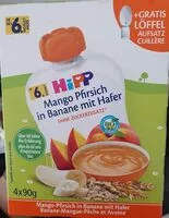 Mängden socker i Compote Banane-Mangue-Pêche et avoine