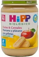 Mängden socker i Frutas y cereales Manzana y platano con galletas