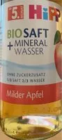 Mängden socker i Biosaft + Mineralwasser milder Apfel