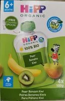 Mängden socker i Hipp organic poires banane kiwi