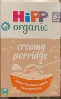 Mängden socker i Organic creamy porridge baby