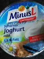 Mängden socker i Minus L Fettarmer Joghurt Mild 1,5 Prozent