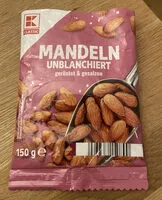 Mängden socker i Mandeln unblanchiert geröstet & gesalzen