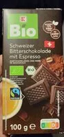 Mängden socker i Schweizer Bitterschokolade mit Espresso